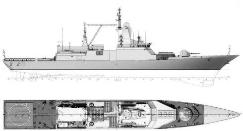 正在消磁的俄罗斯22380型护卫舰