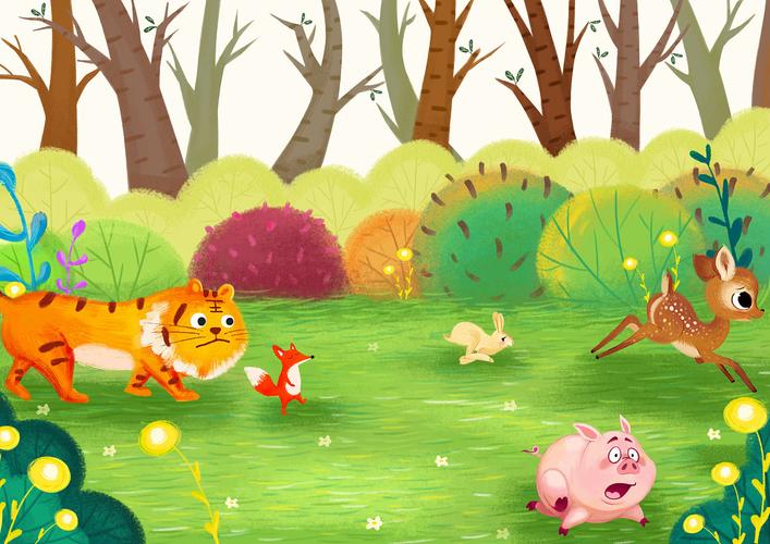 根据狐假虎威这个故事,画的一张儿童插画~~~北京|插画师callme_joan