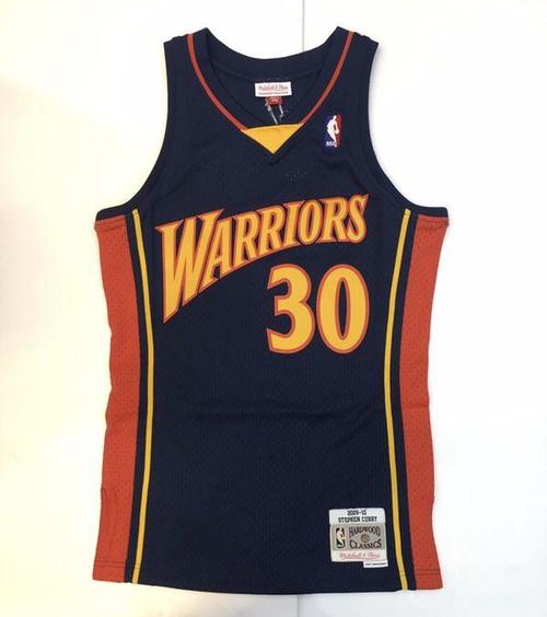mitchellness金州勇士队库里新秀复古sw球迷版球衣