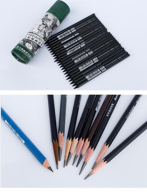 马利全系列铅笔 易削炭画笔炭墨全炭画美术写生专业素描铅笔套装