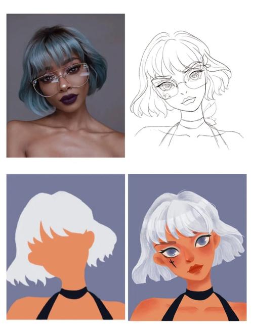 欧美风人物插画练习_插画_欧美风_新手_手绘板_p图_学习_人物插画