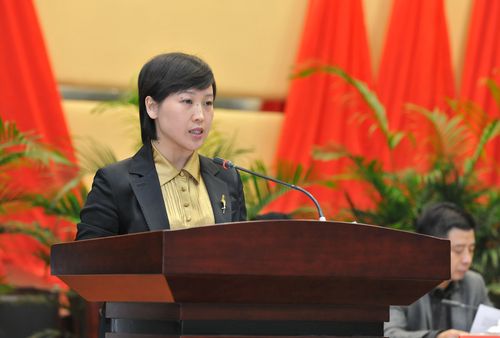 元坝区委书记王华蓉在会上交流发言