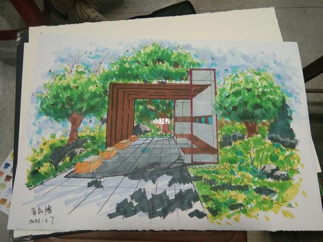 马克笔风景画_马克笔_风景_文化_绘画
