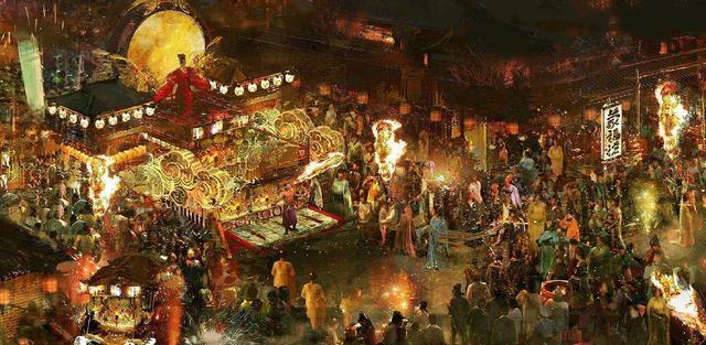 天官喜欢热闹,人们会在这一天燃灯庆祝,唐代的元宵节为三天,到宋代更