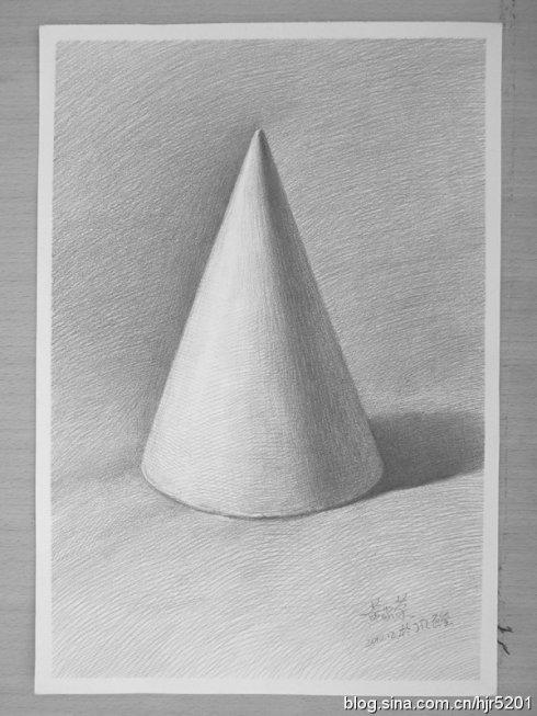 单个石膏几何体素描图片步骤