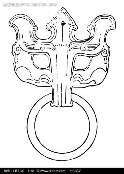 古代兽首门环图案