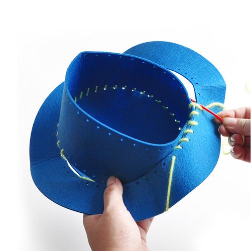 创意亲子活动缝制材料包 diy 幼儿园 不织布礼帽 儿童手工制作帽子