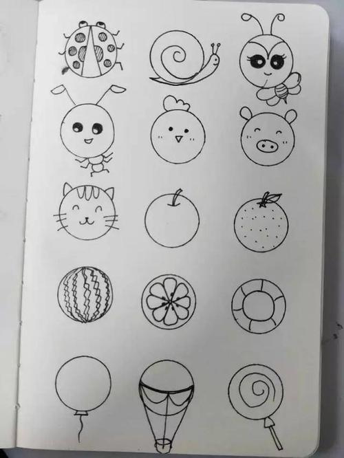 简笔画|万能圆形简笔画,爸妈孩子一学就会!