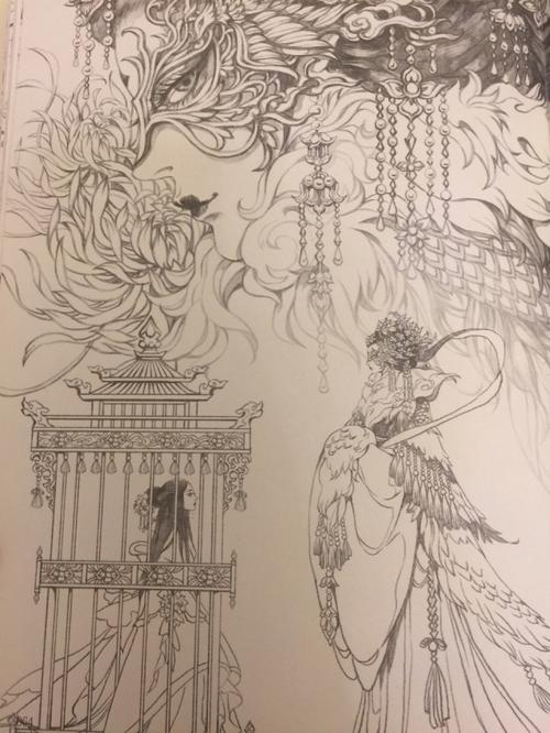 郭麒麟:于小姐很好 图片来源:古戈力手绘线稿填色集《间花寻影》 评论