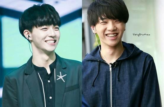 光加了滤镜后的陈立农要白很多,他笑起来真的很可爱,和华晨宇真的好像