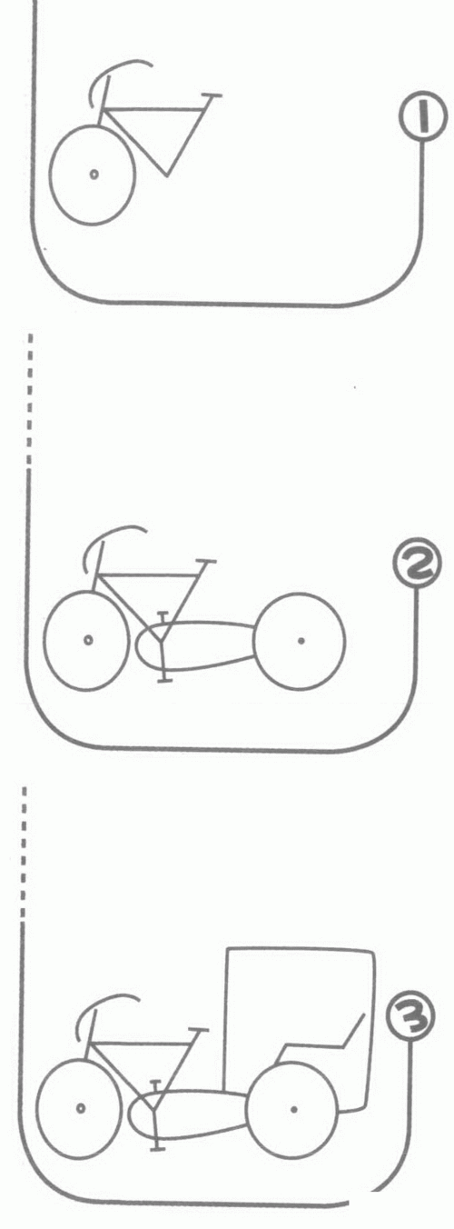 人力三轮车简笔画图片