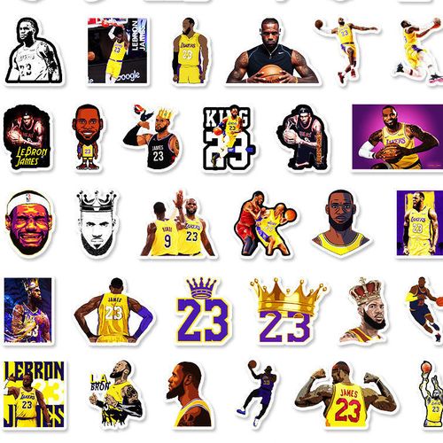 nba湖人球星詹姆斯卡通贴纸笔记本电脑行李箱汽车防水