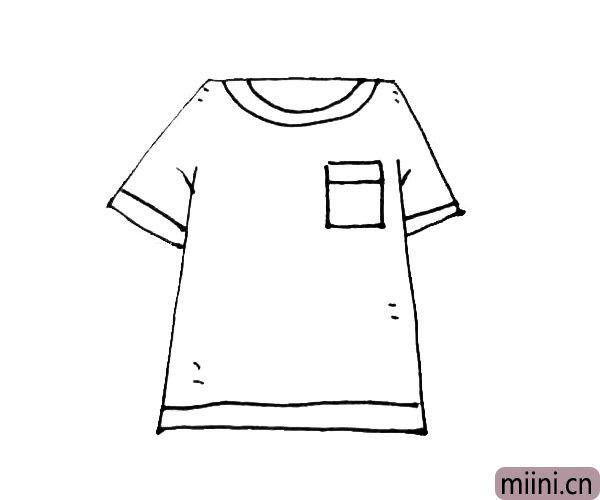 黄色的短袖t恤衫简笔画步骤教程