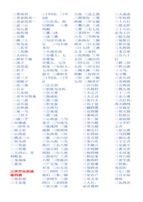 二字开头成语doc2页