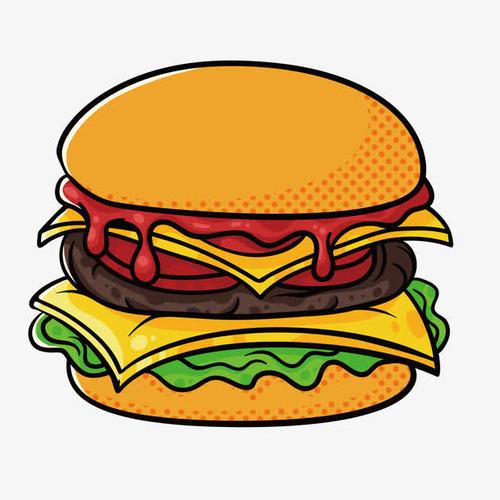 卡通汉堡免抠素材免费下载_觅元素51yuansu.com