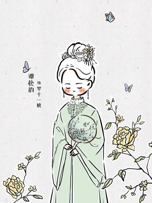 【锦心似玉】简笔画版谭松韵_简笔画_壁纸_临摹_文化