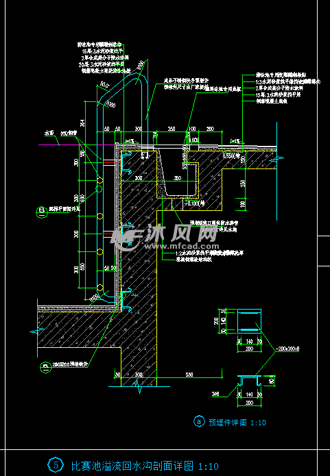 比赛池溢流回水沟剖面