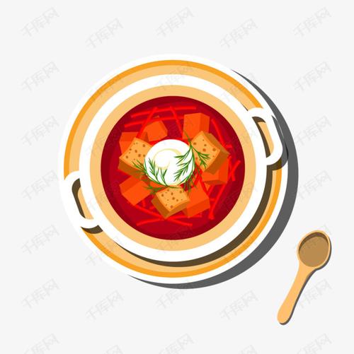 卡通美食罗宋汤矢量素材