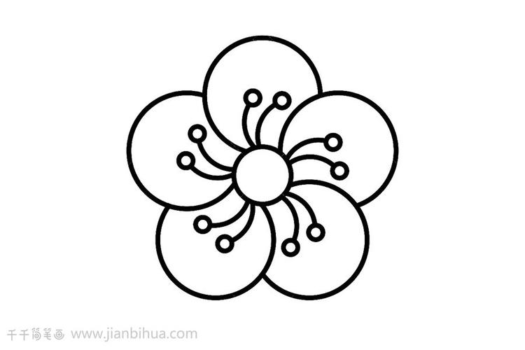 梅花简笔画 亲子画_1