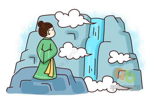 宝宝简笔画教程,看图学古诗《望庐山瀑布》