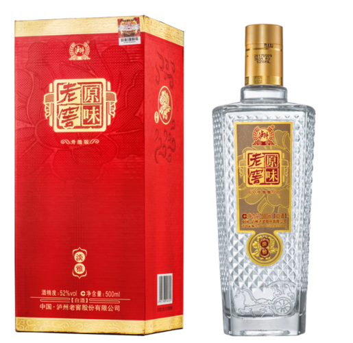 j-泸州老窖 52度原味老窖白酒淡雅升级版500ml单瓶装