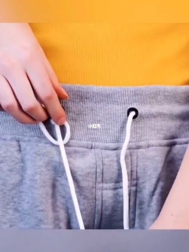 运动裤绳这样打结02这样上厕所既方便又好看,花式打结_裤子_运动裤