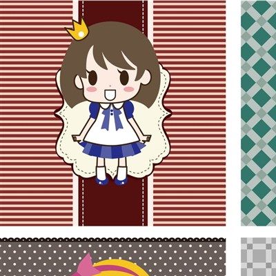 可爱卡通矢量女孩插画