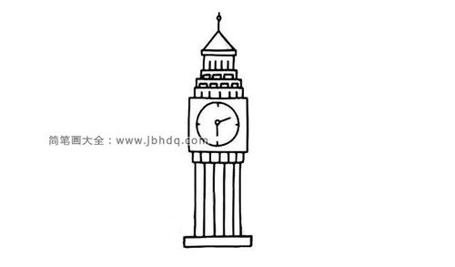 分步学画大本钟简笔画