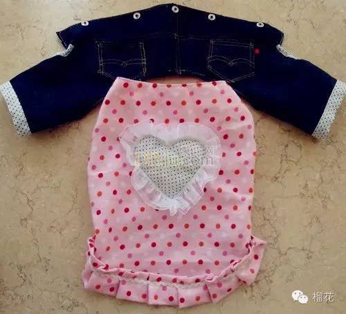 用废旧牛仔裤怎么制作狗狗牛仔套装衣服图解教程