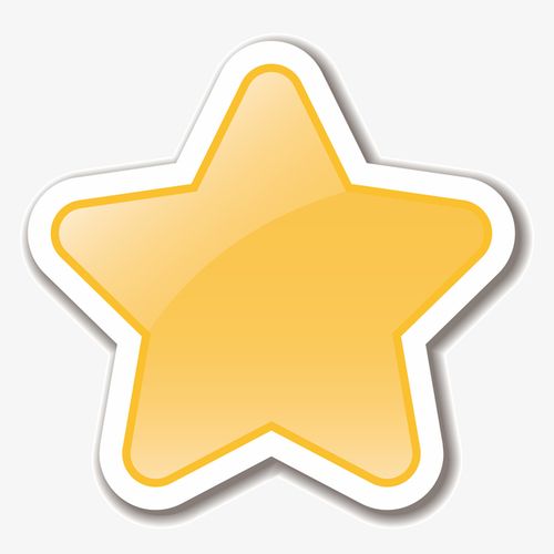 卡通金色星星图标免扣