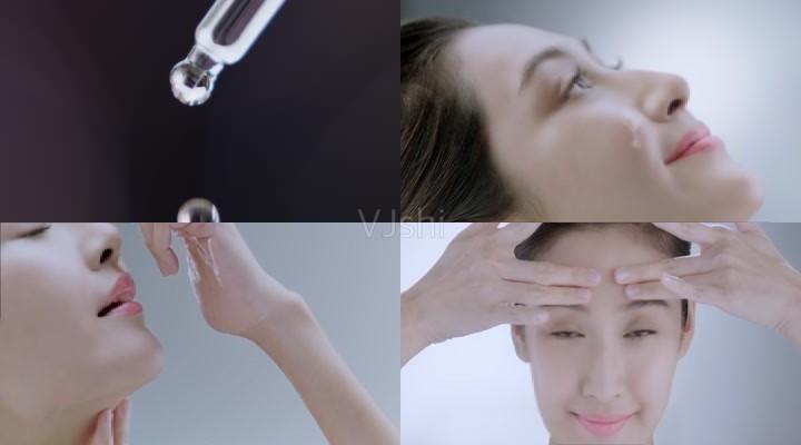 美女美容护肤美白保湿精华液补水面膜