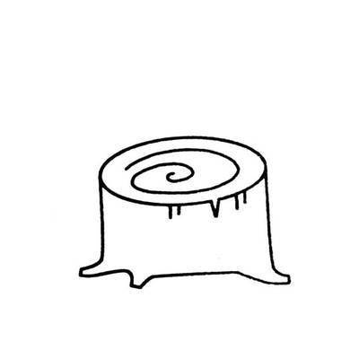 大树桩的简笔画