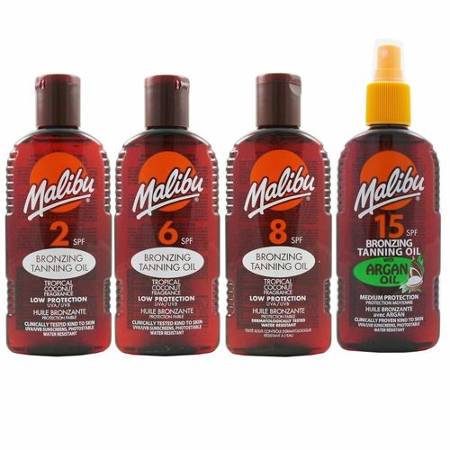 malibu bronzing tanning oil brunungsl sonnenl 200 ml mit lsf