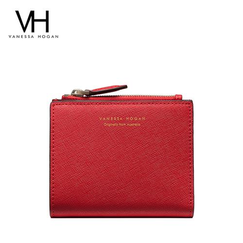 【官方正品】vh女包短款搭扣大钞钱夹时尚真皮个性卡包方便携带横款