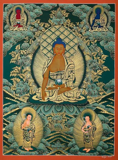 精品热贡风释迦牟尼唐卡
