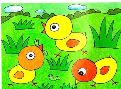 《小鸡捉虫》 活动目标:        1.认识小鸡知道小鸡会捉虫的本领.