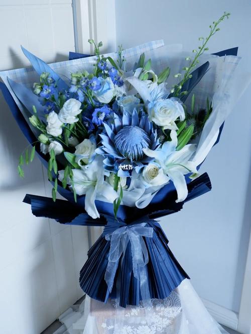 北京花店|适合送给男士的霸气蓝色系巨型花_蓝色系_花店_花束_初秋