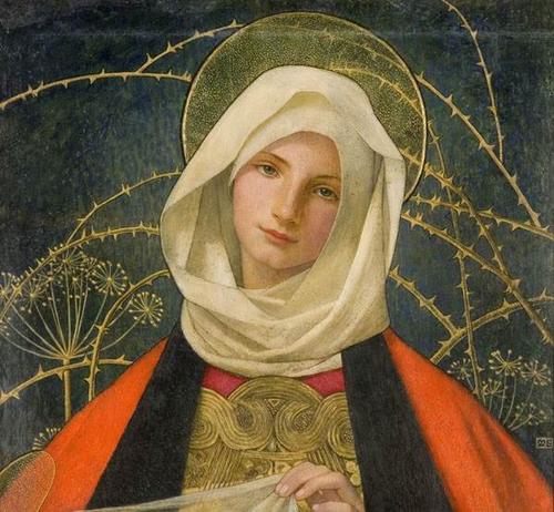 圣母子madonnaandchildmariannestokes蛋彩画作品欣赏