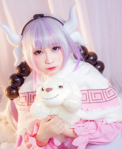 动漫《小林家的龙女仆》康娜cosplay,小姐姐气质淡雅纯真动人