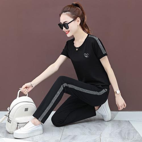 锋非凡品牌休闲运动套装女夏跑步两件套2020新款韩版裤子夏天时尚显瘦