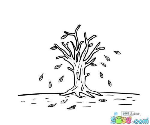 秋天的树简笔画