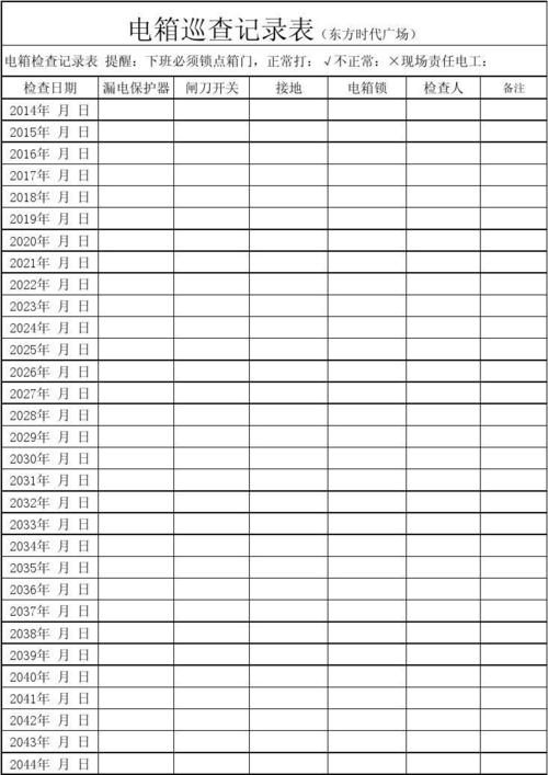 电箱巡查记录表