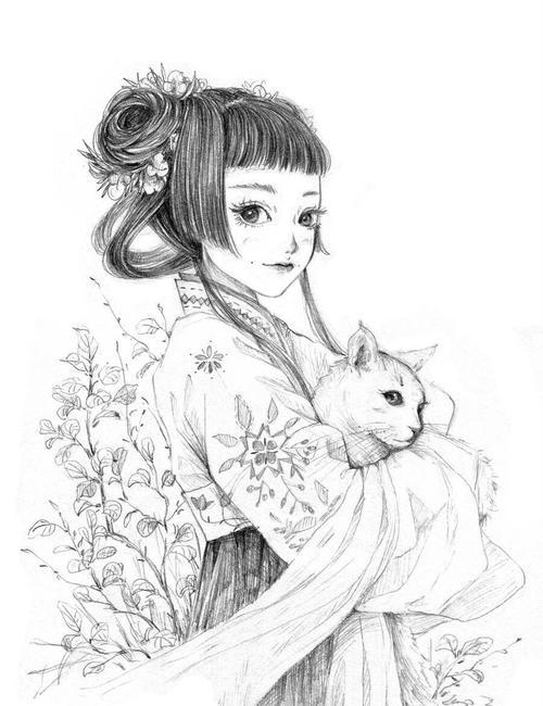 可爱女生画风简笔画