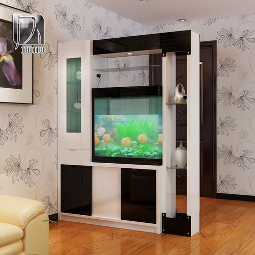 喜欢客厅玄关隔断柜带鱼缸的还喜欢