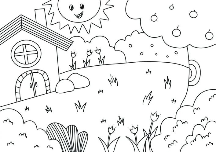 32】万能四季场景素材_素材_简笔画_绘画