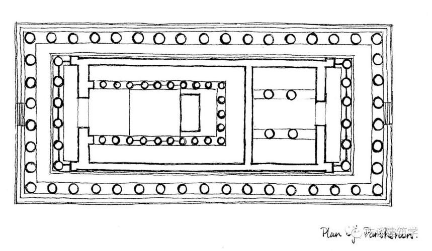 雅典卫城帕特农神庙平面图