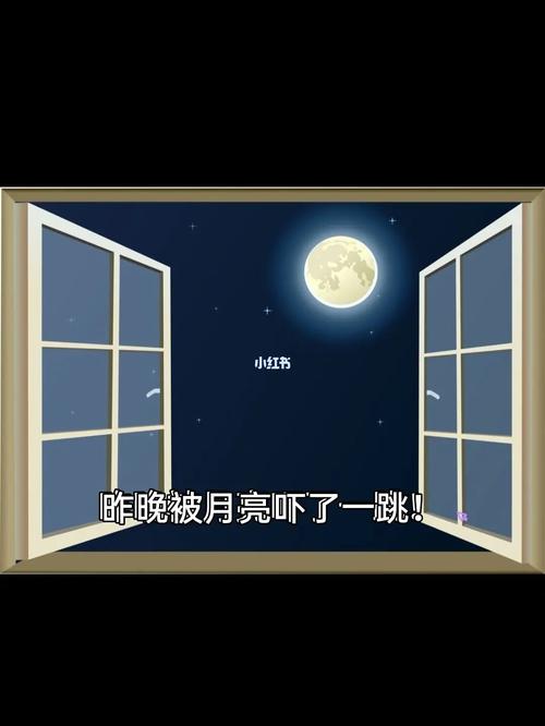 好讨厌的月亮哦!半夜三更不睡觉,竟然跑到我的窗户,闷