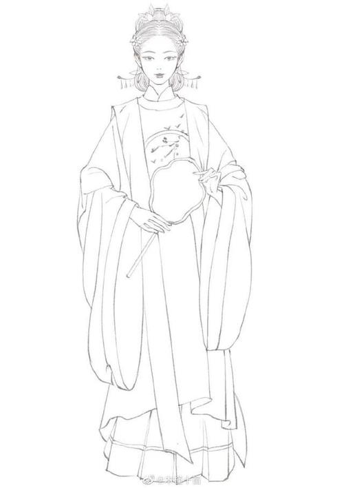 古风女子线稿参考