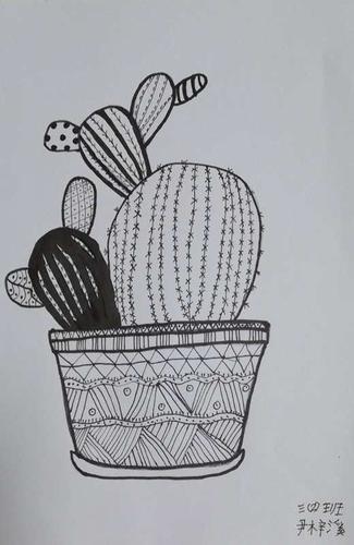 "简单组合,线条之美"——唐山市路北区实验小学三年级美术作业《线描