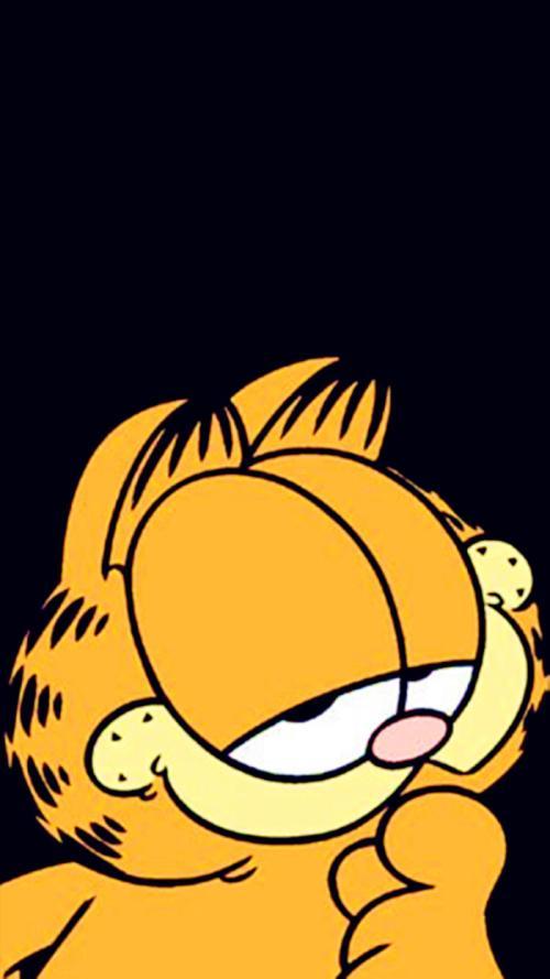 加菲猫卡通手机壁纸简笔画